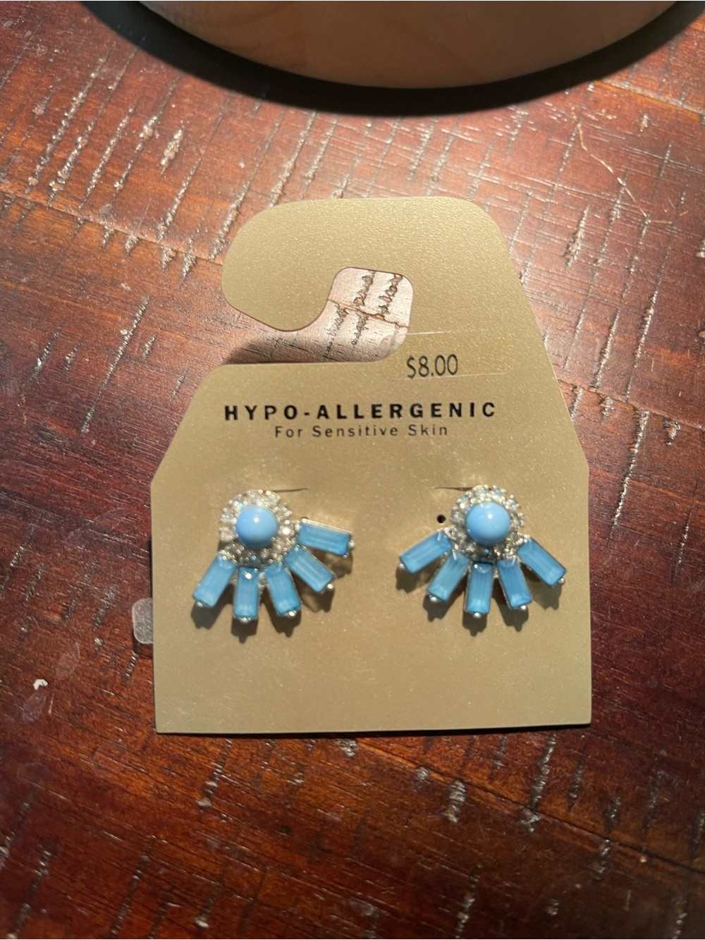 Blue Fan Stud Earrings